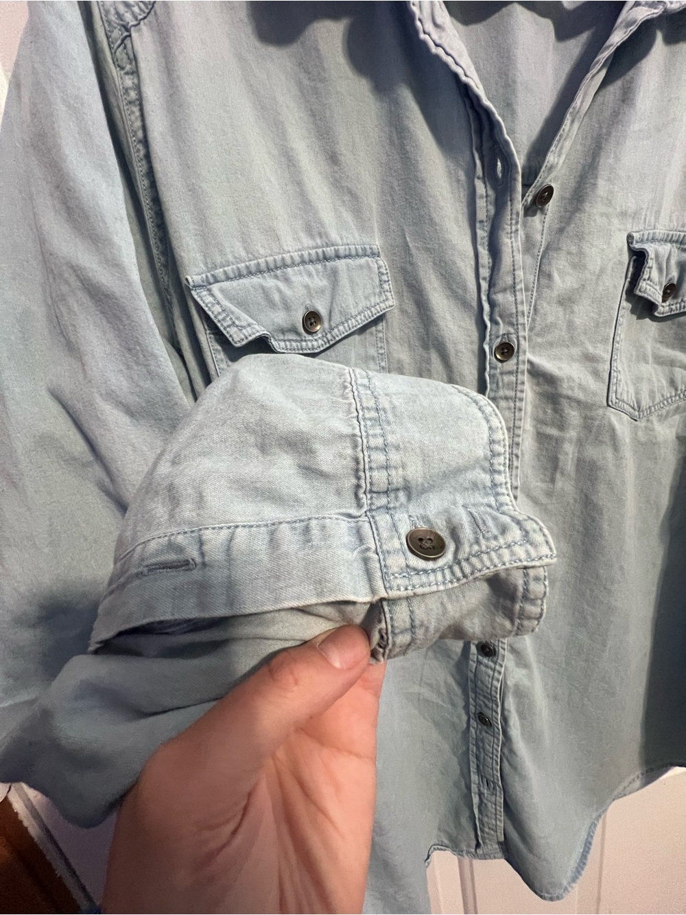 torrid Light Wash Denim Shirt - Picture 5 of 5